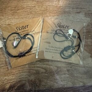 Heart Sisters Matching bracelets 2 pcs set‎ adjustable size